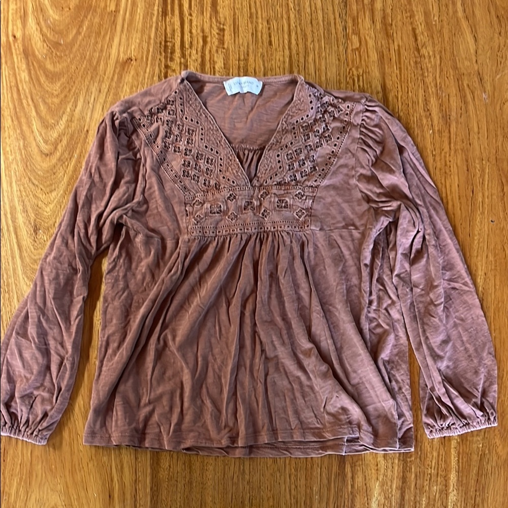 Lucky brand Embroidered Women's peasant Top